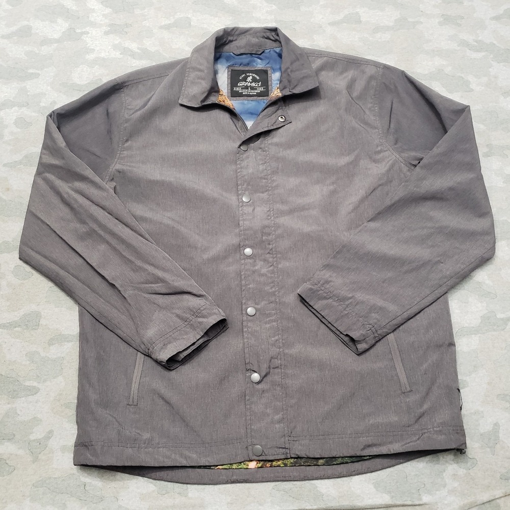 Gramicci Jacketβ Mens Large Gray El Entrenador Snap Up Long Sleeve Canyon